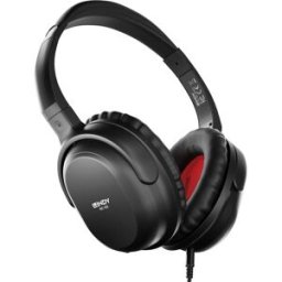 Lindy NC-60 Wired Active Noise Cancelling (ANC) Headphones, 40mm Drivers, Comfortable, Light, Carrycase, 1.5m Audio Cable, 3.5mm Jack, 6.3mm Adapter, Black