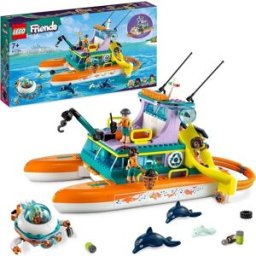 Lego 41734 Friends Sea Rescue Boat Toy Playset with Dolphin Animal Figures and Submarine, Eco Educational Christmas Set, Animal Care Gifts for 7 Plus Year Old Kids, Girls & Boys, New ( Damaged Box)
