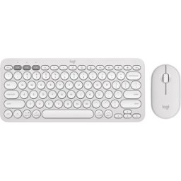 Logitech Pebble 2 Combo Wireless Keyboard & Mouse Set - Offwhite, New