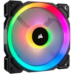 Corsair LL120 RGB 120mm Dual Light Loop PWM RGB Fan – Single Fan, Black