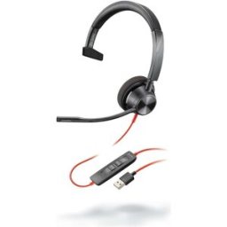 Plantronics - Blackwire 3310 USB-A (Poly) - Wired, Single Ear (Mono) Headset with Boom Mic - USB-A to connect to your PC and/or Mac - Works with Teams (Certified), Zoom & more, New