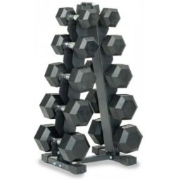 Taurus 5 Pair Hex Dumbbell Set with Rack (5-15kg)