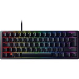 Razer Huntsman Mini (Purple Switch) - 60% Compact Gaming Keyboard (Clicky Optical-Mechanical Switches, Doubleshot PBT Keycaps, Detachable USB-C Cable) UK Layout Black, New