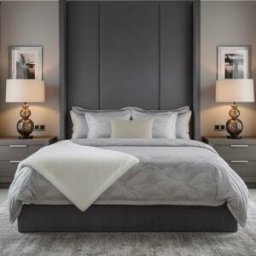 Petunia Grey & Silver Cloud Print Duvet Set, Super King