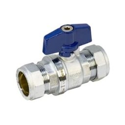 Pegler PB300T 28mm Full Bore Tee Ball Valve with Blue Handle