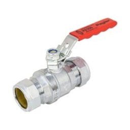 Pegler PB300 28mm Full Bore Ball Valve Red Lever Handle