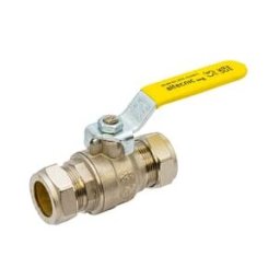 Altecnic 3/4 Compression Gas Ball Valve Full Bore – Yellow Lever