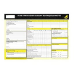 Officially Licensed Gas Safe Gas Safe® Plant Commissioning/Service Record Non-Domestic - Pad of 50