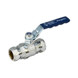 Pegler PB300 28mm Full Bore Ball Valve with Blue Lever Handle