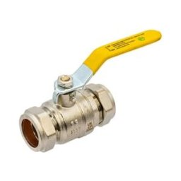 Tesla 28mm Gas Ball Valve Full Bore Compression – Yellow Lever