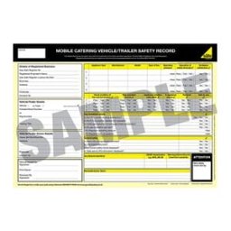 Officially Licensed Gas Safe Gas Safe® Mobile Catering Vehicle Safety Record - Pad of 50
