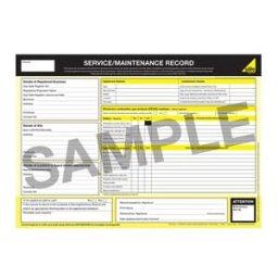 Officially Licensed Gas Safe Gas Safe® Service & Maintenance Record - Pad of 50