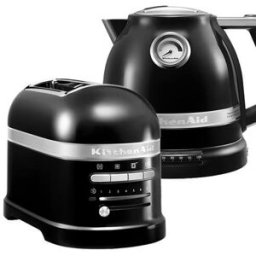 KitchenAid Artisan Onyx Black 2 Slot Toaster and Kettle Set