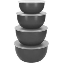 KitchenAid 4 Piece Meal Prep Bowls Set with Lids Charcoal Grey