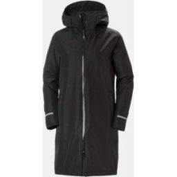 Helly Hansen Women's Aspire Long Hooded Raincoat Black M - Black - Female
