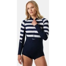 Helly Hansen Women's Waterwear Long Sleeve Spring Wetsuit Navy L - Navy Blue Stripe - Female