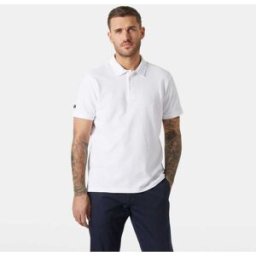 Helly Hansen Men's Crew Cotton Pique Quick-Dry Polo Shirt White 2XL - White - Male
