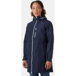 Helly Hansen Women's Long Belfast 3/4 Length Rain Jacket Navy 4XL - Navy Blue - Female