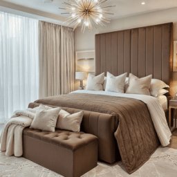 Zana Chocolate Luxury Panelled Bed, Emperor