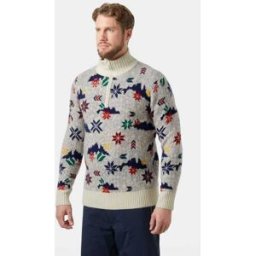 Helly Hansen Men's Arctic Ocean Icelander Wool Knit ½ Zip Sweater White L - White - Male