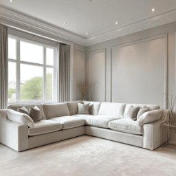 Victoria Oyster Chenille Large Corner Sofa