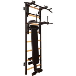 BenchK 200 Black + Steel Pull Up Bar/BB Holder + Dip Bar + Bench