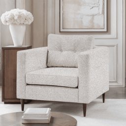 Tilly Grey Textured Buttoned Back Armchair