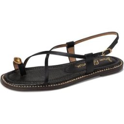Sam Edelman Tenly Toe Strap Sandal BLACK COGNAC LEATHER - Size 4