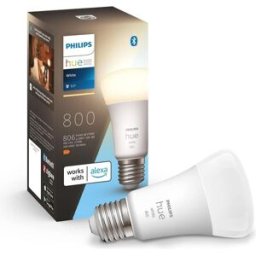 Philips Hue White A60 Smart LED Bulb (E27) – Works with Amazon Echo & Alexa, Indoor Home Lighting, New