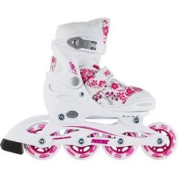 Roces Compy 8.0 Girls Inline Skates (White/Violet) - White;Pink - Size: 1.5-3.5 EU
