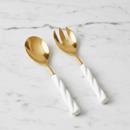 Austia Cream & Gold Salad Servers