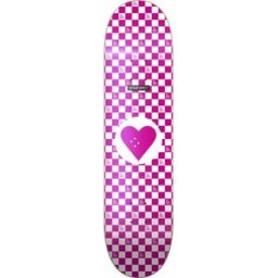 Heart Supply Round Logo Skateboard Deck (Checks) - Pink;White - Size: 7.75
