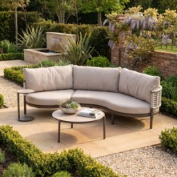 Harbour Lifestyle Sutera Curved Chaise Sofa Set in Putty