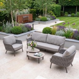 Harbour Lifestyle Capri 3 Seat Sofa Set in Stone Grey