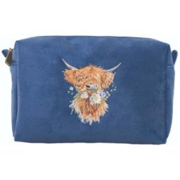 Wrendale Designs by Hannah Dale Embroidered Make Up Bag - Daisy Coo - Highland Cow