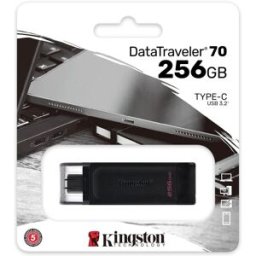 Kingston DataTraveler 70 256GB USB-C Flash Drive – DT70, Black