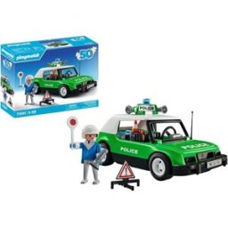Playmobil Classic Police Car Anniversary Set (71591) – Retro 1970s Police Vehicle Toy