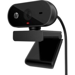 HP PC Webcam 320 – 1080p FHD Webcam with Built-in Microphone, Auto Light Correction & 360° Swivel Clip – Black