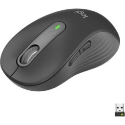 Logitech Signature M650 L Full-Size Wireless Mouse, Silent Clicks, Customizable Side Buttons, Bluetooth - Grey, Used - Very Good