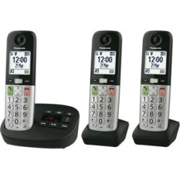 Panasonic KX-TGU433EB Digital Cordless Landline Phone with Answering Machine – 3 Handsets, New