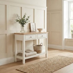 Harbour Lifestyle Amberley 2 Drawers Console Table in Warm White