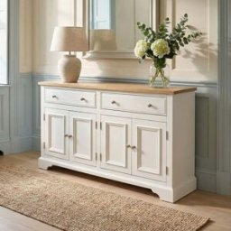 Harbour Lifestyle Amberley Large 4 Door 2 Drawers Sideboard in Warm White