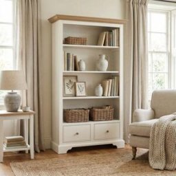 Harbour Lifestyle Amberley Large Bookcase in Warm White