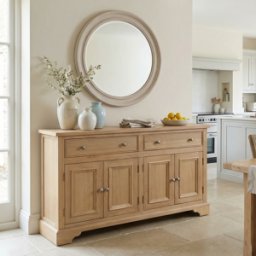 Harbour Lifestyle Amberley Large 4 Door 2 Drawers Sideboard in Light Oak