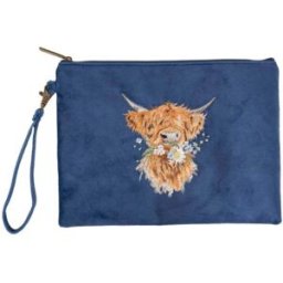 Wrendale Designs by Hannah Dale Embroidered Pouch - Daisy Coo - Highland Cow