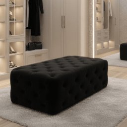 Ismerie Black Velvet Buttoned Bench