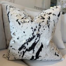 Dionne Cream & Black Abstract Print Cushion - 50x50cm, Cover Only
