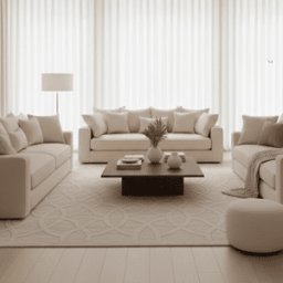 Sarre Cream Geometric Pattern Rug, 450 x 350cm