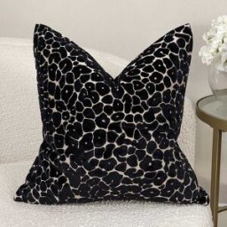 Macy Black & Cream Leopard Print Cushion - 43x43cm