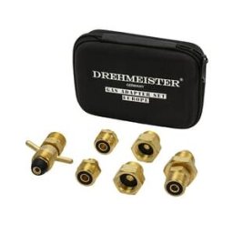Drehmsister DREHMEISTER EU Gas Cylinder Adapter Set – 6-Piece with Case